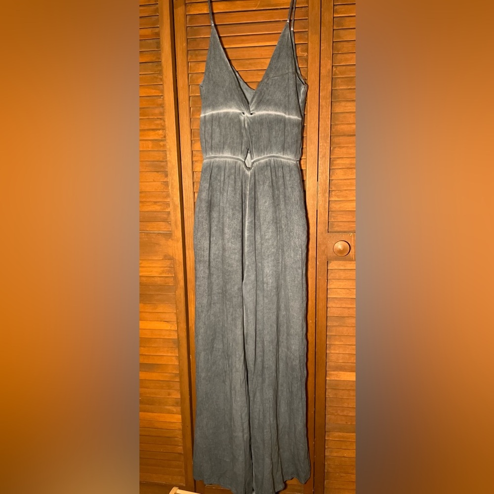 Denim colored wide leg jumpsuit!